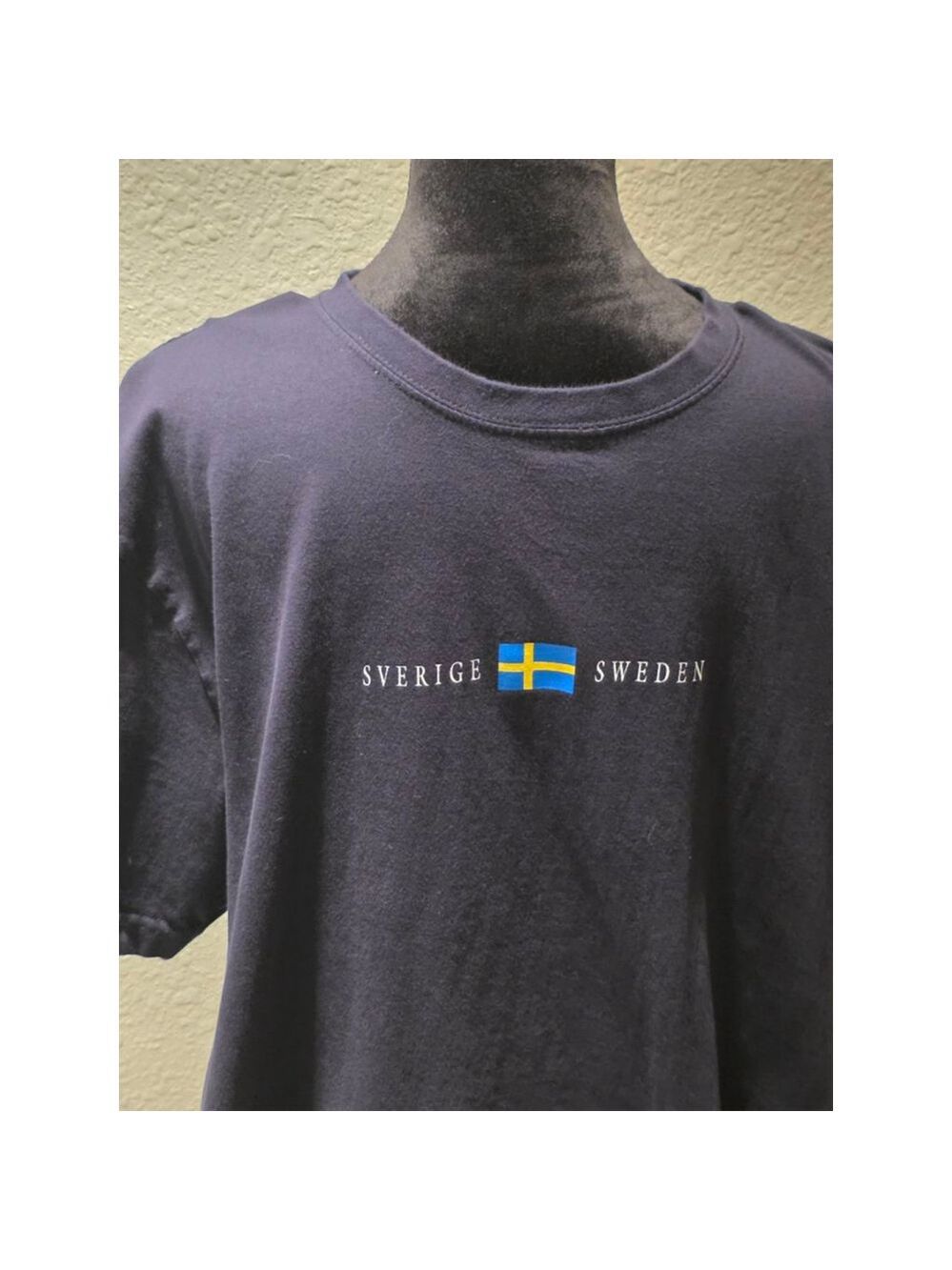 Men's Unbranded Navy Sverige Sweden Flag Short Sleeve Tee L - Picture 4 of 6